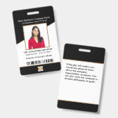 ビジネス従業員バーコードロゴID ID バッジ (正面&裏面)