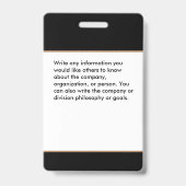 ビジネス従業員バーコードロゴID ID バッジ (裏面)