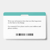 ビジネス従業員フォトド歯科のロゴのカスタム バッジ (裏面)