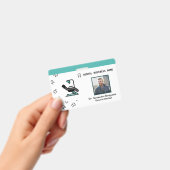 ビジネス従業員フォトド歯科のロゴのカスタム バッジ (手持ち)