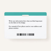 ビジネス従業員フォトド歯科のロゴのカスタム バッジ (裏面)