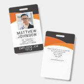 ビジネス従業員写真名テンプレートID バッジ (表裏)