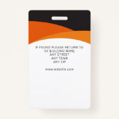 ビジネス従業員写真名テンプレートID バッジ (裏面)