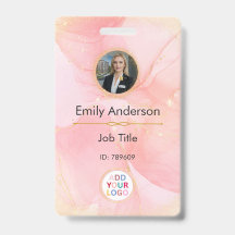 ビジネス従業員用ロゴ付き写真IDバッジ