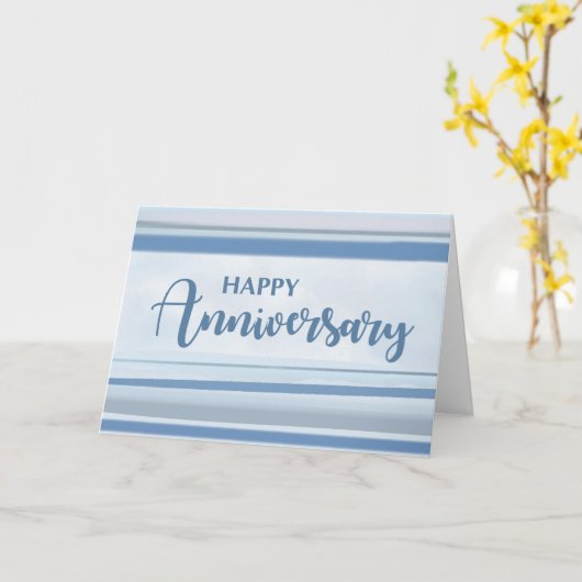 ビジネス従業員記念日ブルーグレーウォーター色 カード (黄色い花)