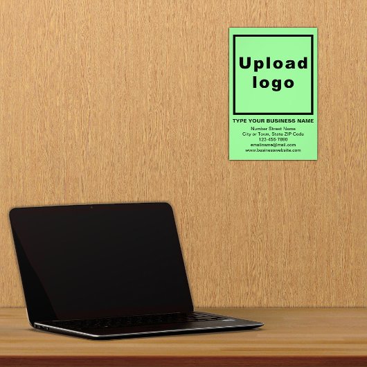 ビジネス情報ライトグリーン背景 フォトプリント           