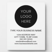 ビジネス情報ロゴホワイトミニマルモダンリスト フォトプラーク (正面)