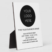 ビジネス情報ロゴホワイトミニマルモダンリスト フォトプラーク (側面)