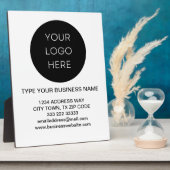 ビジネス情報ロゴホワイトミニマルモダンリスト フォトプラーク (側面)