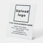 ビジネス情報白黒ペデスタルサイン 台座サイン (正面)