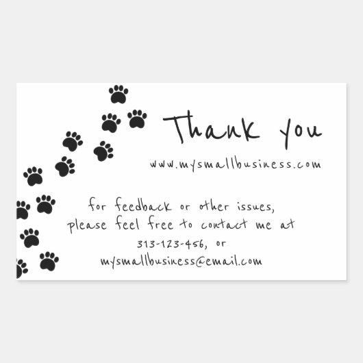 ビジネス情感謝してい報のパスを表示 長方形シール (正面)