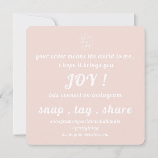 ビジネス感謝していのためのロゴ サンキューカード (裏面)