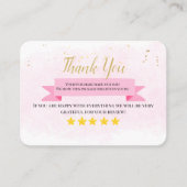 ビジネス感謝していは自家製ピンクの水色 名刺 (正面)