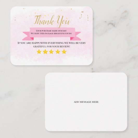 ビジネス感謝していは自家製ピンクの水色 名刺 (正面/裏面)