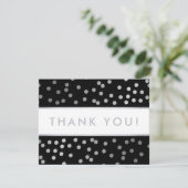 ビジネス感謝していグラモダンム銀紙吹雪スポット サンキューカード (スタンド正面)