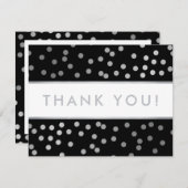 ビジネス感謝していグラモダンム銀紙吹雪スポット サンキューカード (正面/裏面)