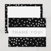 ビジネス感謝していグラモダンム銀紙吹雪スポット サンキューカード (正面/裏面)