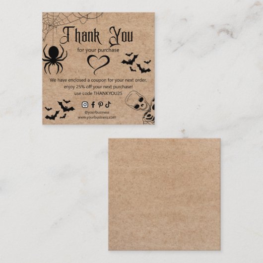 ビジネス感謝していソーシャルメディアのハロウィーンkraft エンクロージャーカード (正面/裏面)