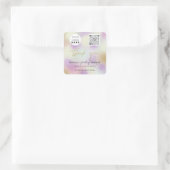 ビジネス感謝してい名ロゴQrコードショップ抽象芸術 スクエアシール (バッグ)