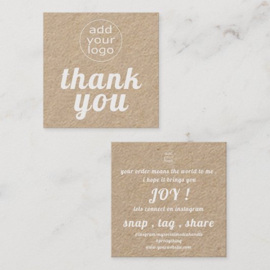 ビジネス感謝してい用のロゴを挿入 スクエア名刺 (正面/裏面)