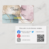 ビジネス感謝してい自家製ピンクと金ゴールドグリッター 名刺 (正面/裏面)