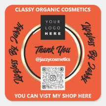 ビジネス感謝していQRコードロゴ金ゴールドオレンジ