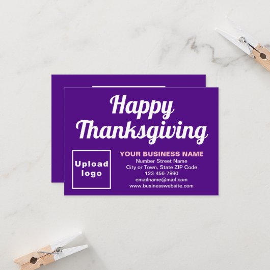 ビジネス感謝の小さな紫色のフラットグリーティング カード (正面/裏面インサイチュ)