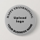 ビジネス感謝の挨拶をグレーのラウンド 缶バッジ (正面)