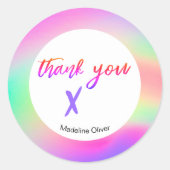 ビジネス感謝の文房具カスタム紫 ラウンドシール (正面)