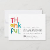 ビジネス感謝の明はっきりしたるいおもしろいタイポグラフィ サンキューカード (正面)