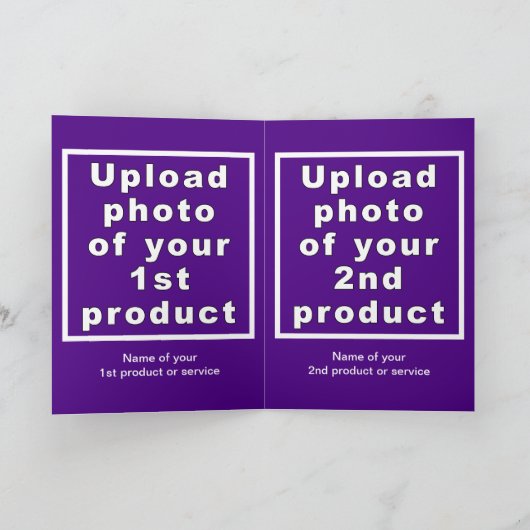 ビジネス感謝の紫の折り畳みグリーティングカード カード (内部)