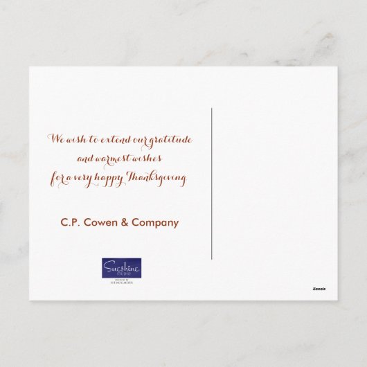 ビジネス感謝はがき/私たち全員から シーズンポストカード (裏面)