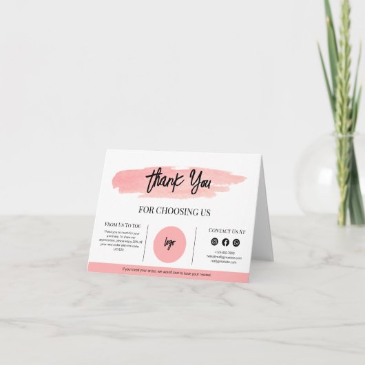 ビジネス感謝カード 包装挿入カード 感謝 (正面)