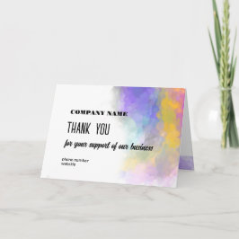 ビジネス感謝カード 明るいカラフルな水彩画 サンキューカード