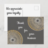 ビジネス感謝ゴールドシルバー クライアントへの感謝 ポストカード (正面/裏面)