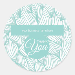 ビジネス感謝ソフトブルーとホワイトボタニカル ラウンドシール
