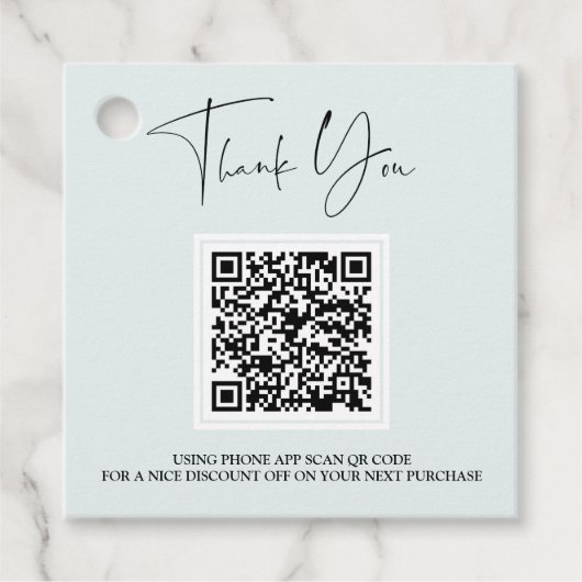 *~*ビジネス感謝バーコードQRミントギフトラベル フェイバータグ (正面)