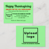 ビジネス感謝ライトグリーン割引カード 割引カード (正面/裏面)