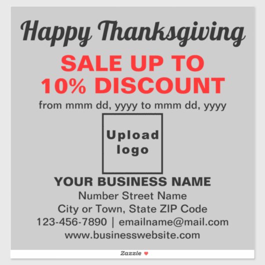 ビジネス感謝祭の販売グレービニールステッカー シール (シート)