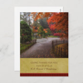 ビジネス感謝祭はがき – 秋の道 シーズンポストカード (正面/裏面)