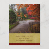 ビジネス感謝祭はがき – 秋の道 シーズンポストカード (正面)