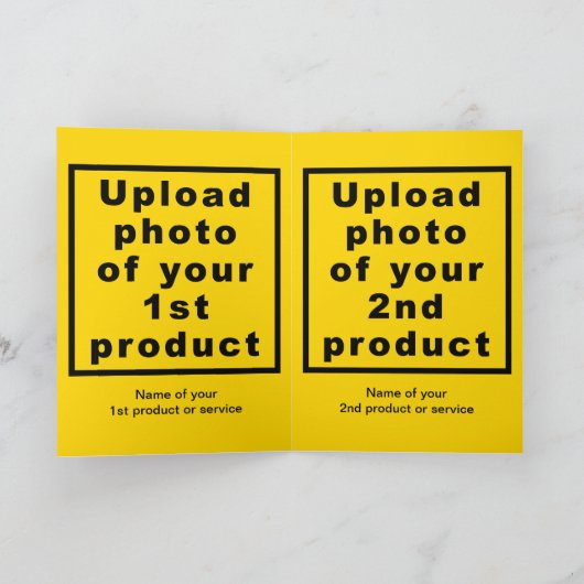 ビジネス感謝祭イエロー折り畳みグリーティングカード カード (内部)