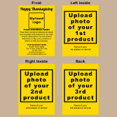 ビジネス感謝祭イエロー折り畳みグリーティングカード カード