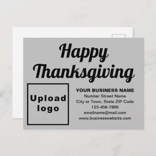 ビジネス感謝祭グレーホリデーポストカード シーズンポストカード (正面/裏面)