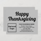 ビジネス感謝祭スモールグレーフラットホリデーカード シーズンカード (正面/裏面)