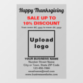 ビジネス感謝祭セール グレー ウィンドウ クリング ウィンドウサイン (シート)