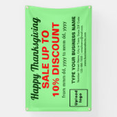 ビジネス感謝祭セール、ライトグリーン長方形 横断幕 (縦)