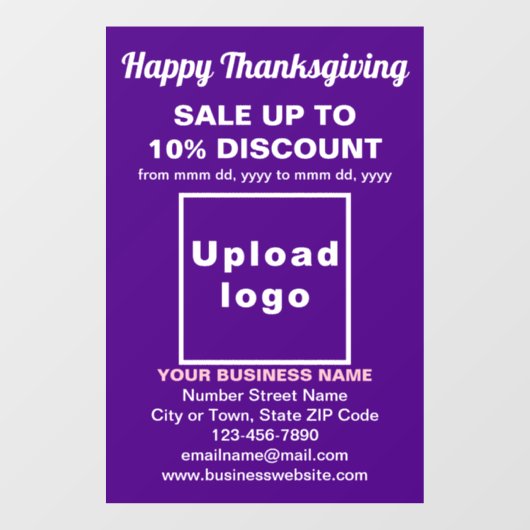 ビジネス感謝祭セール 紫の窓用フィルムステッカー ウィンドウサイン (シート)