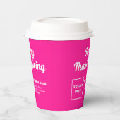 ビジネス感謝祭ピンク紙カップ 紙コップ (左)