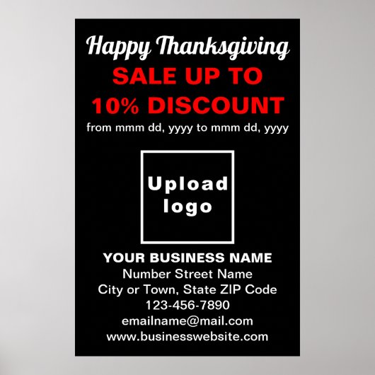 ビジネス感謝祭ブラックポスター販売 ポスター (正面)